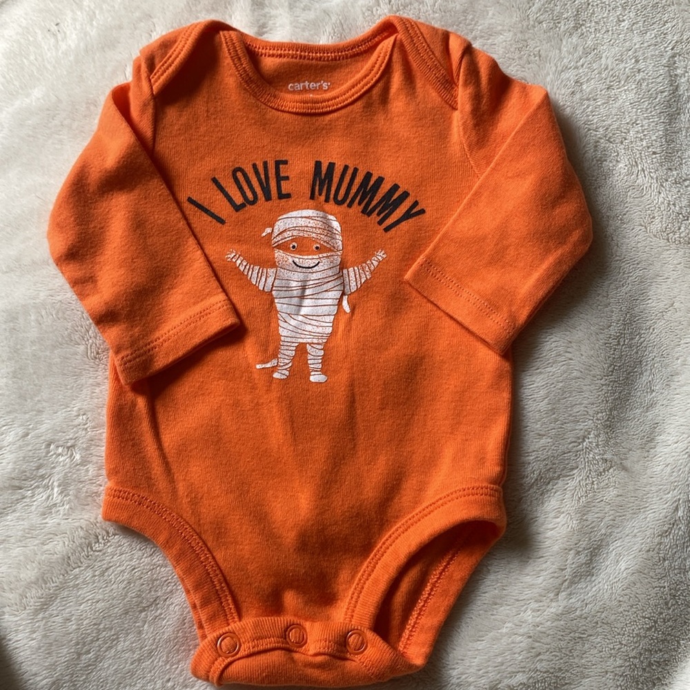 Carter's Bright Orange 'I Love Mummy' Bodysuit
